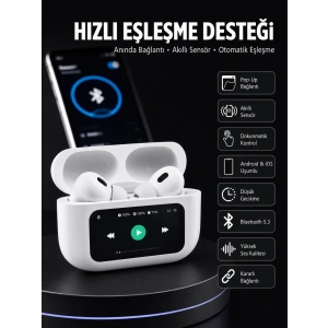 Dokunmatik Ekranlı Anc/enc Yeni Nesil Pro Bluetooth Kulaklık Dokunmatik Ekran Yeni Nesil