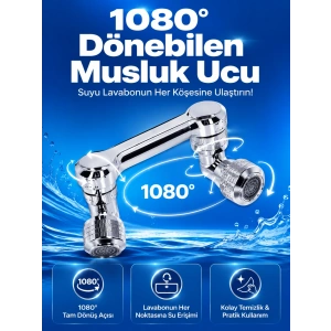 Döndürülebilir Musluk Mutfak Banyo Musluk Ucu Başlığı 4 Filtreli