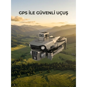 Ekranlı Kumandalı Gps Drone Çift Kameralı Katlanabilir Hava Aracı