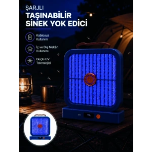 Elektrikli Sinek Öldürücü 365nm Uv Işıklı Masaüstü Cihaz Mavi Renk