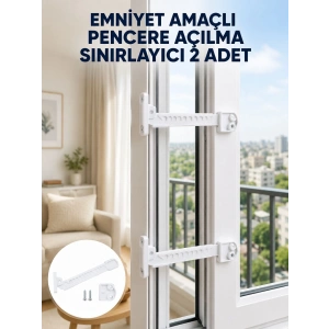 Emniyet Amaçlı Pencere Açılma Sınırlayıcı Aparat 2 Adet Yeni Nesil