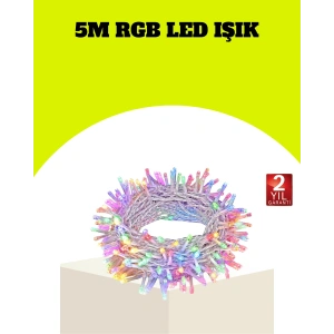 Enerji Tasarruflu Şeffaf Kablo 5 M 50 Led Dekor Işık