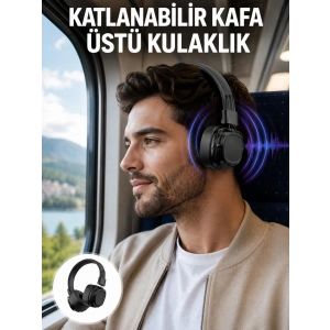 Ergonomik Konforlu Kablosuz Kulak Üstü Bluetooth Kulaklık Yeni Nesil