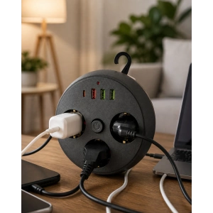 Ev Ofis İçin Çoklu Priz 3 Priz 3 Usb Type C Güvenli Enerji Yönetimi