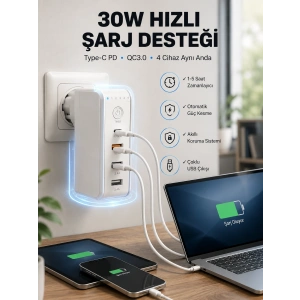 Ev Ve Ofis İçin Zaman Kontrollü Çoklu Şarj Cihazı Yeni Nesil