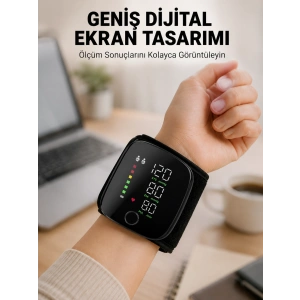 Evde Günlük Kullanıma Uygun Şarjlı Bilekten Tansiyon Ölçüm Cihazı