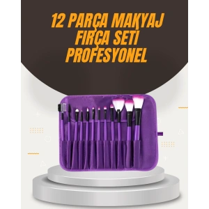 Fondöten, Allık Ve Far Uygulamalarına Uygun 12 Parça Makyaj Fırça Takımı Ergonomik Saplı