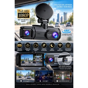 Full Hd 1080p Çift Kamera 180° Geniş Açı Wifi Şarjlı Kullanım