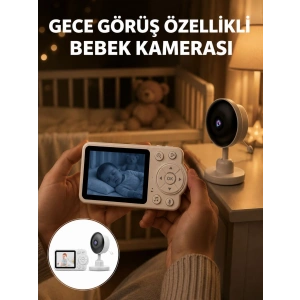 Gece Görüşlü Kablosuz Bebek Monitörü Ağlama Ve Hareket Algılama Yeni Nesil
