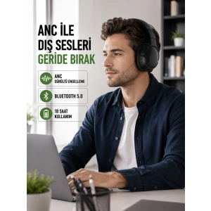 Geniş Frekans Aralıklı Bluetooth Kulak Üstü Kulaklık