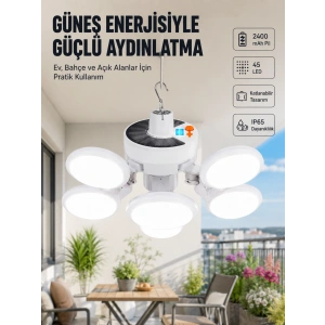 Güneş Enerjili Katlanabilir 5 Kanatlı Solar Bahçe Lambası