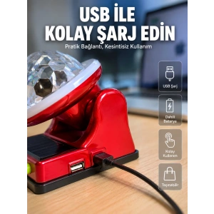 Güneş Enerjili Led Disco Lamba Şarjlı Rgb Parti Ve Dekoratif Aydınlatma Lambası