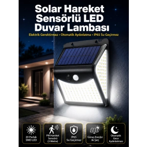 Güneş Enerjili Sensörlü Duvar Lambası Bahçe Lamba Suya Dayanıklı Bahçe Aydınlatma