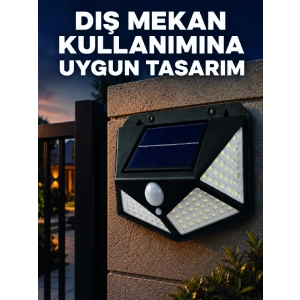 Güneş Enerjisi İle Şarj Olan Hareket Sensörlü 3 Modlu Led Dış Mekan Duvar Aydınlatması