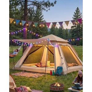 Güneşlikli Kamp Çadırı 240x240x160 Cm 6 Kişilik Kolay Kurulum Outdoor