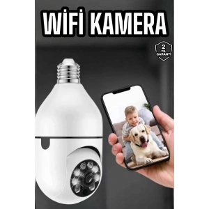 Güvenlik Kamerası Wifi Kamera Duylu Ev Kamerası Wifi Bağlantılı Dönebilen