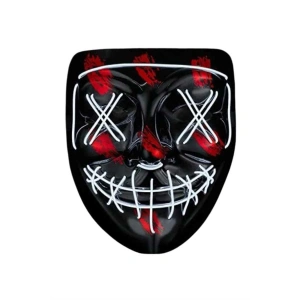 Hallowen Parti Maskesi Neon Led Işıklı Maske 3 Modlu Cadılar Bayramı Maskesi