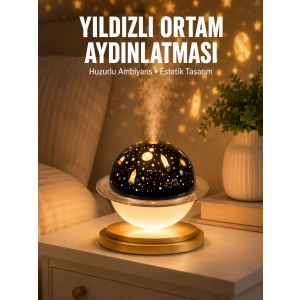 Hava Nemlendirici Led Işıklı Gece Lambası Yıldız Görünümlü Renk Değiştiren