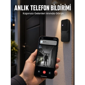 Hd Kameralı Akıllı Kapı Zili | Çift Yönlü Sesli Wi-fi Görüntülü Kapı Zili