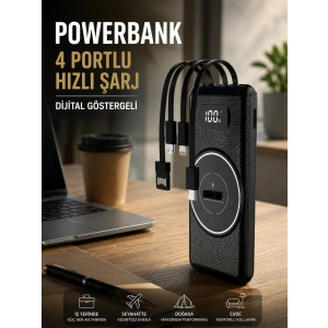 Hızlı Şarj Dijital Göstergeli Powerbankli Çoklu Şarj Özelliği