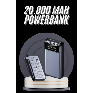 Hızlı Şarj Özellikli 20.000 Mah Dijital Göstergeli Usb Girişli Android Ve İos Uyumlu Powerbank