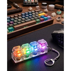 Işıklı Mekanik Tuş Anahtarlık Klik Sesli Stres Oyuncağı Fidget