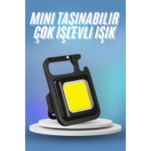 Işıldak Usb Şarjlı Cep El Feneri Taşınabilir Mini Led Işık Çok Fonksiyonlu