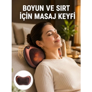 Isıtma Özellikli Derin Yoğurma Masaj Yastığı Priz & Çakmak Girişli Yeni Nesil