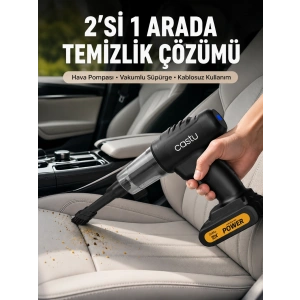 Kablosuz Araç El Süpürgesi Hava Pompası Kombinasyon