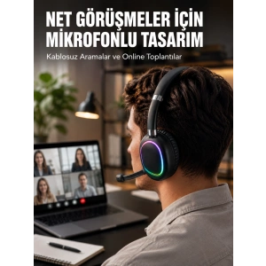 Kablosuz Bluetooth 5.0 Kulaklık Rgb Işıklı Tasarım