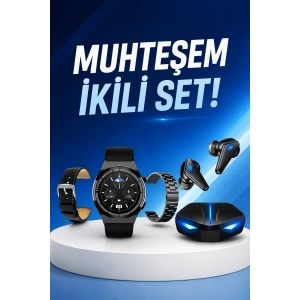 Kablosuz Bluetooth Bağlantılı Kulaklık Ve Dokunmatik Ekran Akıllı Saat Arama Cevaplama