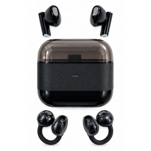 Kablosuz Bluetooth Kulaklık 2’si 1 Arada Klipsli Kulak İçi 4’lü Siyah