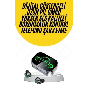 Kablosuz Bluetooth Kulaklık Çift Telefon Destekli Powerbankli Dijital Göstergeli