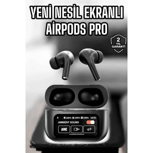 Kablosuz Bluetooth Kulaklık Ekranlı Uzun Şarj Süreli Anc Destekli