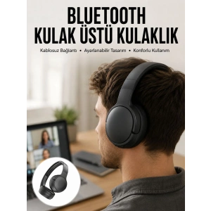 Kablosuz Bluetooth Kulaklık Kulak Üstü Ayarlanabilir Uzun Ömürlü Yeni Nesil