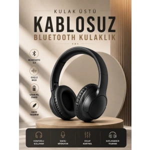 Kablosuz Bluetooth Kulaklık Kulak Üstü Mikrofonlu 5.0 Bluetooth Anc Özelliği