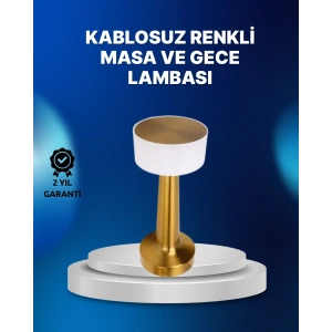 Kablosuz Dokunmatik Masa Lambası – Şık Modern Metal Gövde, Usb Şarjlı