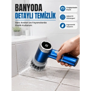 Kablosuz Elektrikli Döner Temizlik Fırçası İle Zorlu Kirleri Kolayca Temizleyin