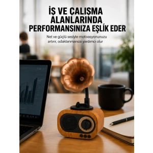 Kablosuz Retro Radyo Hoparlör 5w Güçlü Ses Usb Hafıza Kart Destekli Yeni Nesil
