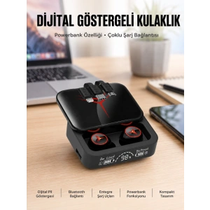 Kablosuz Şarj Göstergeli Powerbank Özellikli Bluetooth Kulaklık Çağrı Cevaplayabilen Yeni Nesil