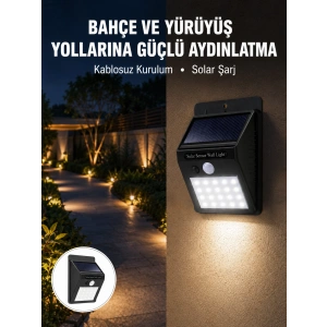 Kablosuz Solar Led Lamba | Bahçe, Veranda, Merdiven Işığı, Otomatik Aç-kapa Sensörlü Yeni Nesil