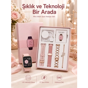 Kadınlar İçin Dokunmatik Ekran Akıllı Saat Ve Gamer Kablosuz Bluetooth Kulaklık Anc Özelliği