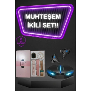 Kadınlar İçin Dokunmatik Ekran Akıllı Saat Ve Gamer Kablosuz Bluetooth Kulaklık Anc Özelliği