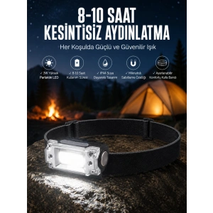 Kafa Lambası Kamp Feneri Balıkçı Feneri Başlıklı Suya Dayanıklı