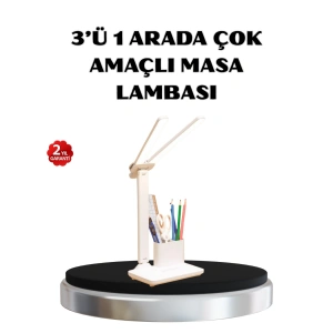 Kalemlik Ve Telefon Standlı Masa Lambası – Kısılabilir Led Işık, Göz Dostu Tasarım