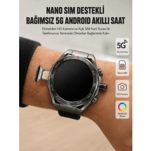 Kameralı 5g Android Akıllı Saat Amoled Ekran Wi-fi Gps Sım Kart Destekli