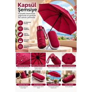 Kapsül Şemsiye Bordo