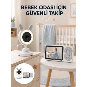 Karşılıklı Sesli Bebek Kamerası 4x Zoom Sıcaklık Sensörlü Yeni Nesil