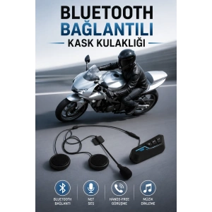 Kask Kulaklığı Motosiklet Intercom Interkom Dinleme Konuşma Özellikli Su Geçirmez