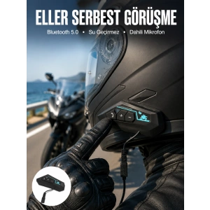 Kask Kulaklığı Motosiklet Intercom Interkom Dinleme Konuşma Özellikli Su Geçirmez